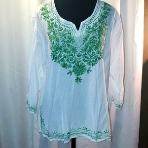 Boho embroidered top